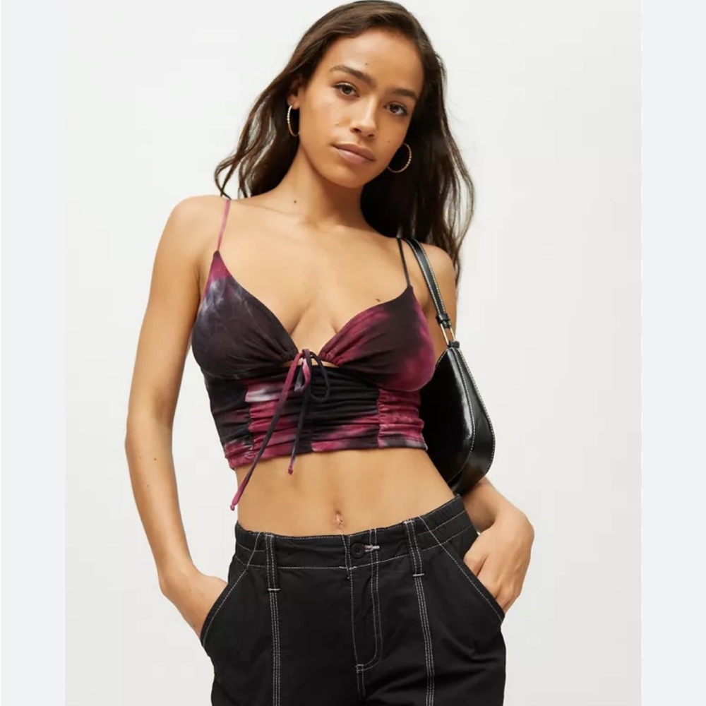 Urban Outfitters My Sweetheart Mesh Tie-Front Cami
